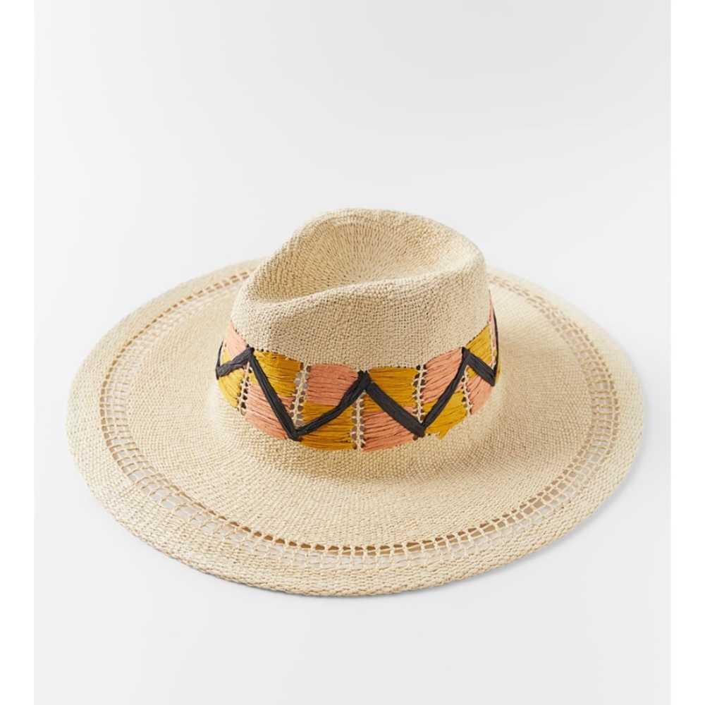 NWT Zara Embroidered Woven Hat